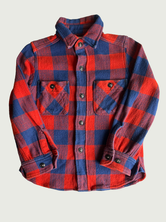Vintage Denim Dungaree kids Buffalo check flannel shirt
