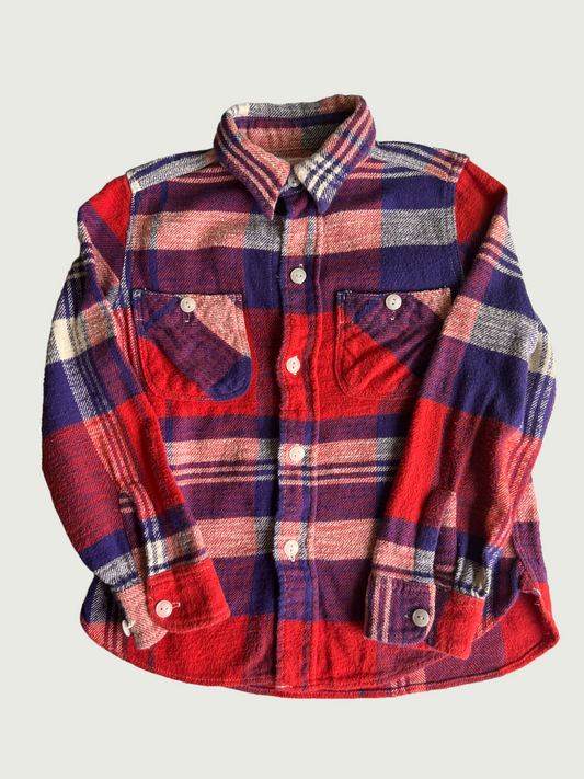 Vintage Denim Dungaree kids Plaid multi flannel shirt