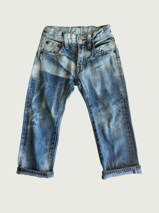 Vintage Denim Dungaree kids Shadow bleach selvedge indigo 5-pocket jean