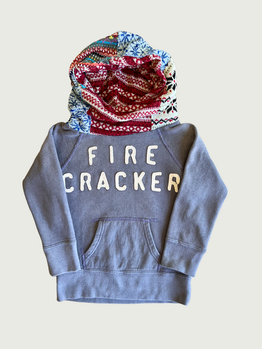 Vintage Denim Dungaree kids fire cracker hooded sweatshirt