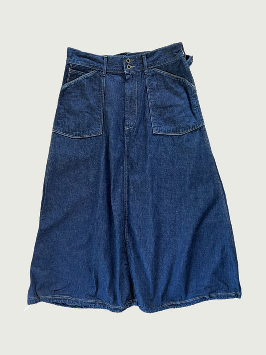 Vintage John Bull belt back indigo utility skirt