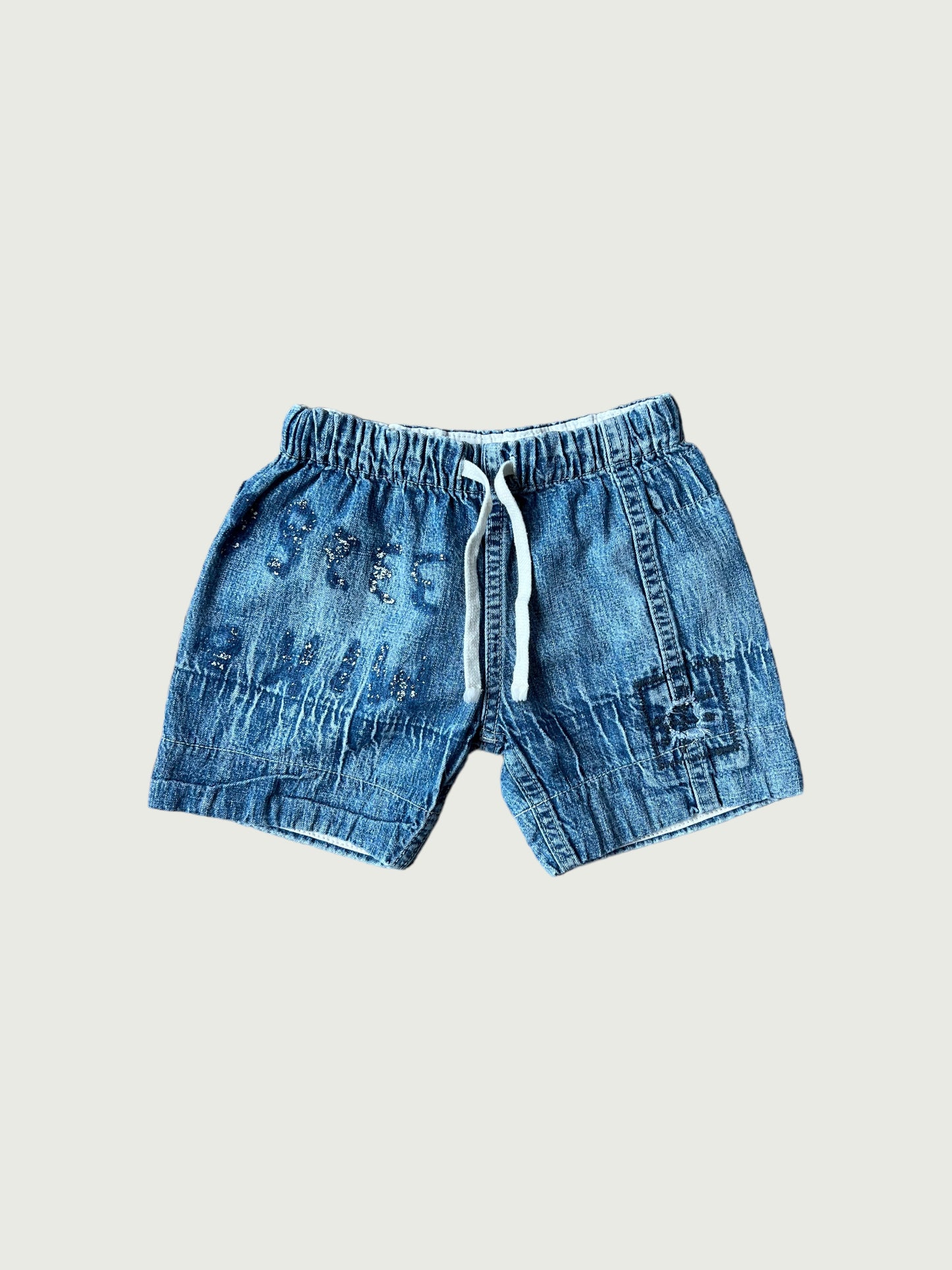 MENDED INDIGO SHORT