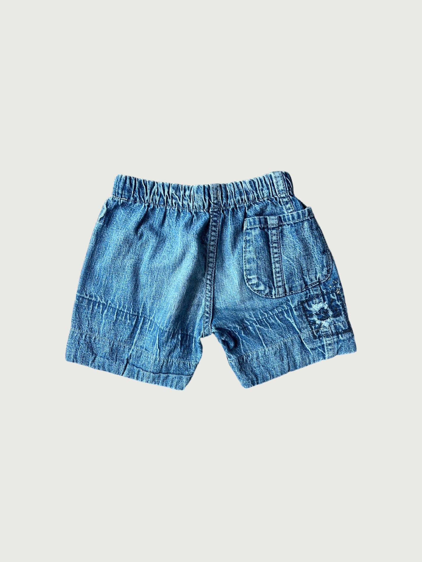 MENDED INDIGO SHORT